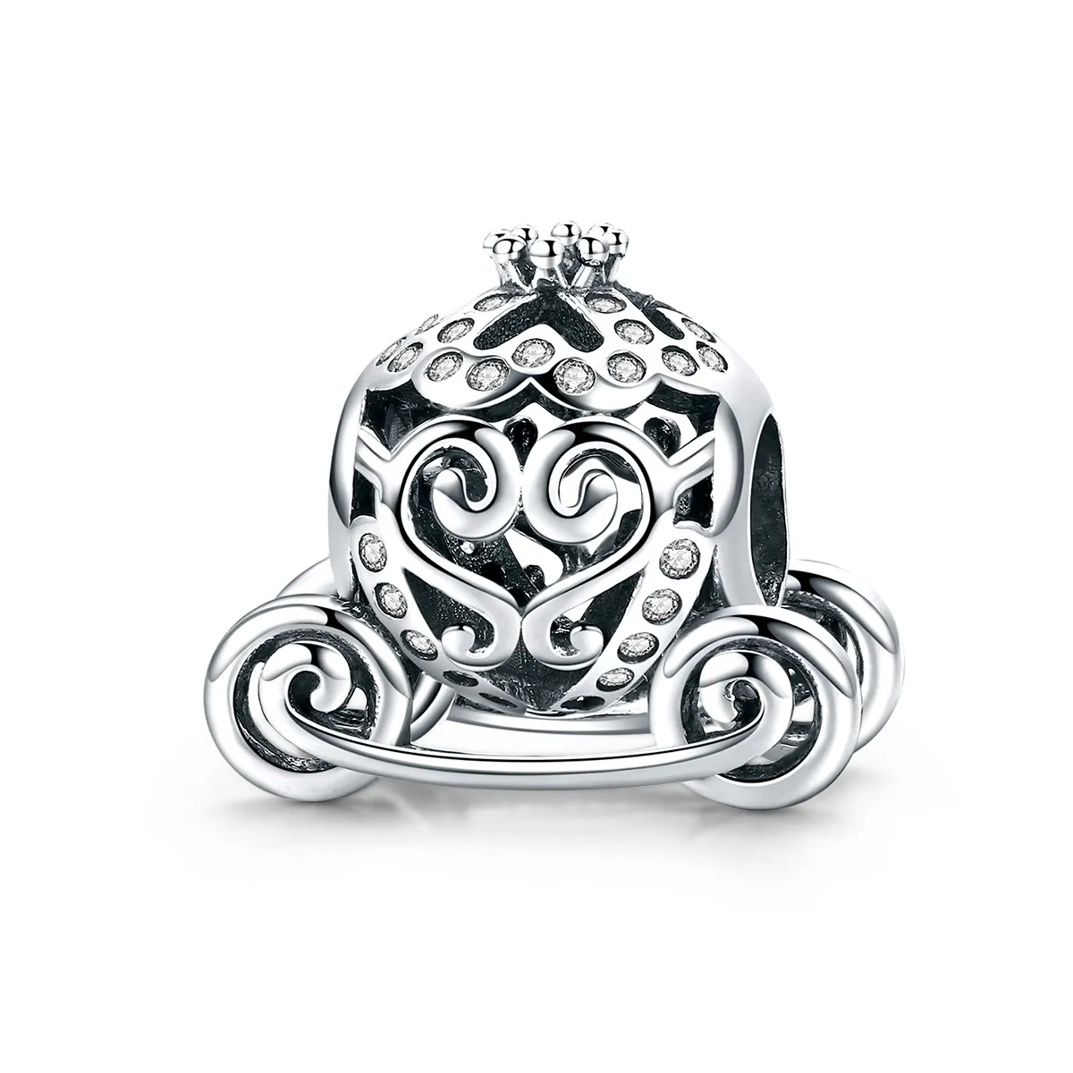 Pandora Style Silver Cinderella'S Pumpkin Car Charm - SCC792