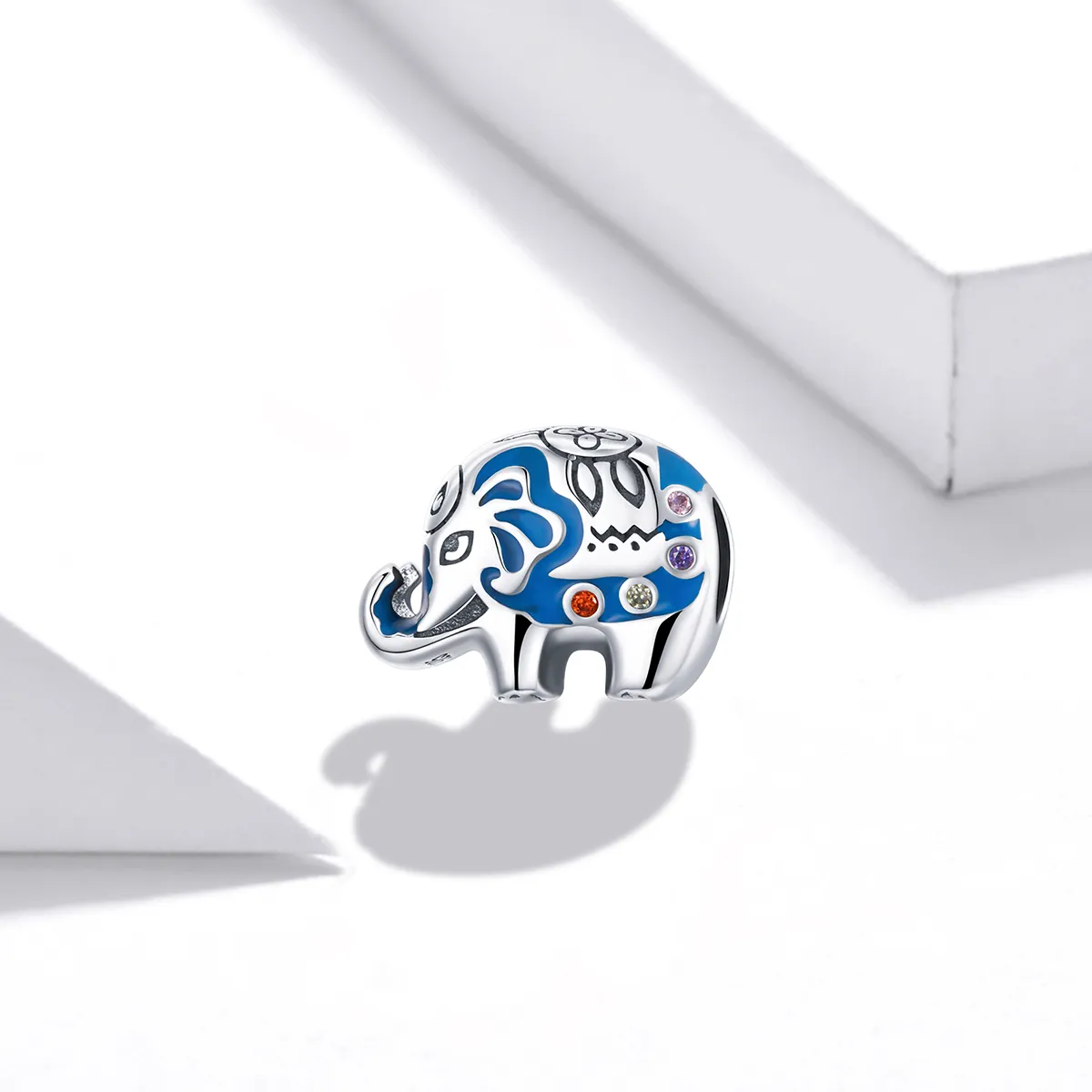 Pandora Style Silver Colorful Lovely Elephant Charm - SCC1821