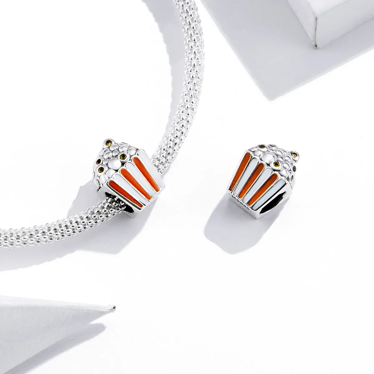 Pandora Style Silver Colorful Popcorn Charm - SCC1596