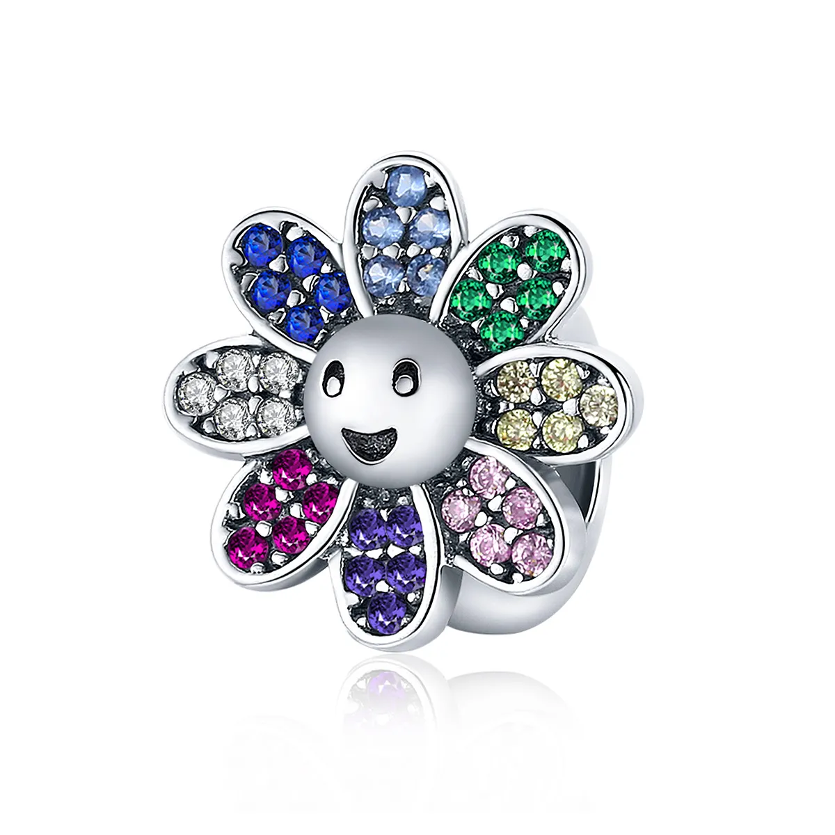 Pandora Style Silver Colorful Sunflower Charm - SCC1701