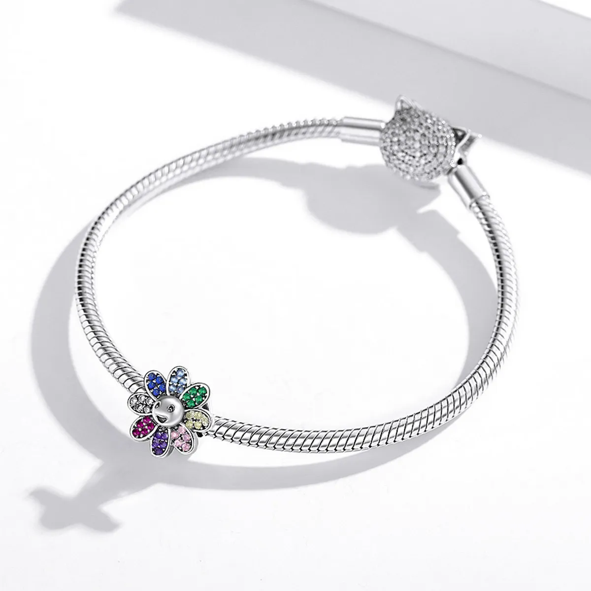 Pandora Style Silver Colorful Sunflower Charm - SCC1701