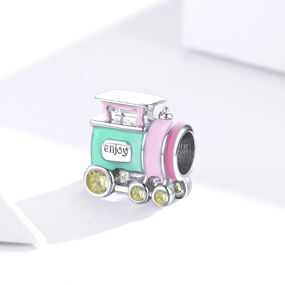 Pandora Style Silver Colorful Train Charm - BSC289