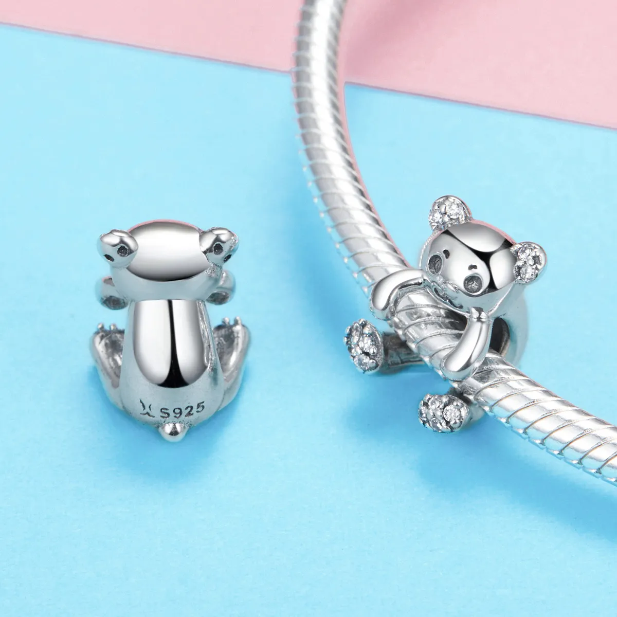 Pandora Style Silver Cute Bear Charm - SCC984