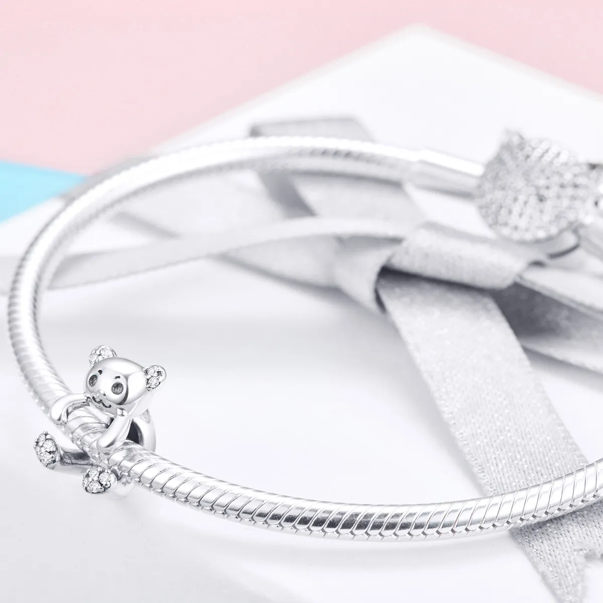 Pandora Style Silver Cute Bear Charm - SCC984