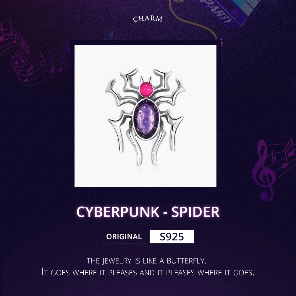 Pandora Style Silver Cyberpunk - Spider Charm - SCC1842
