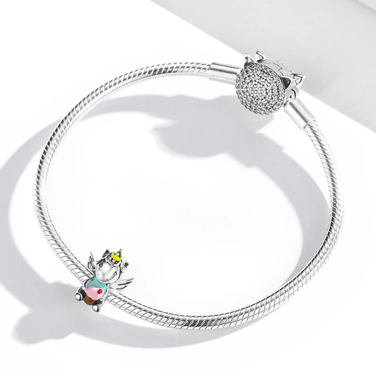 Pandora Style Silver Dessert Unicorn Charm - SCC1872