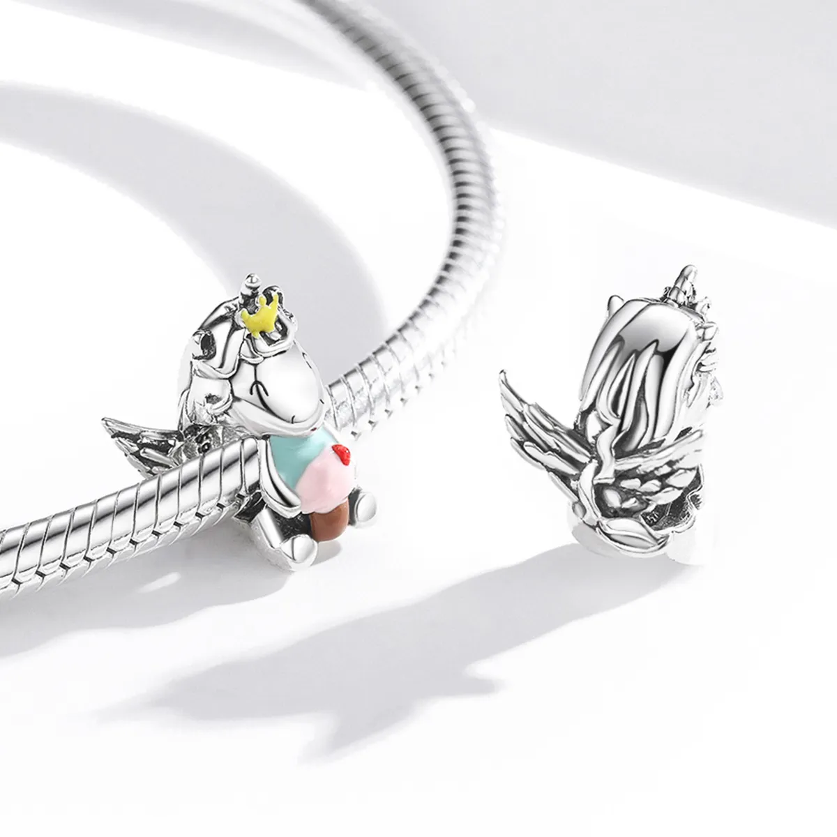 Pandora Style Silver Dessert Unicorn Charm - SCC1872