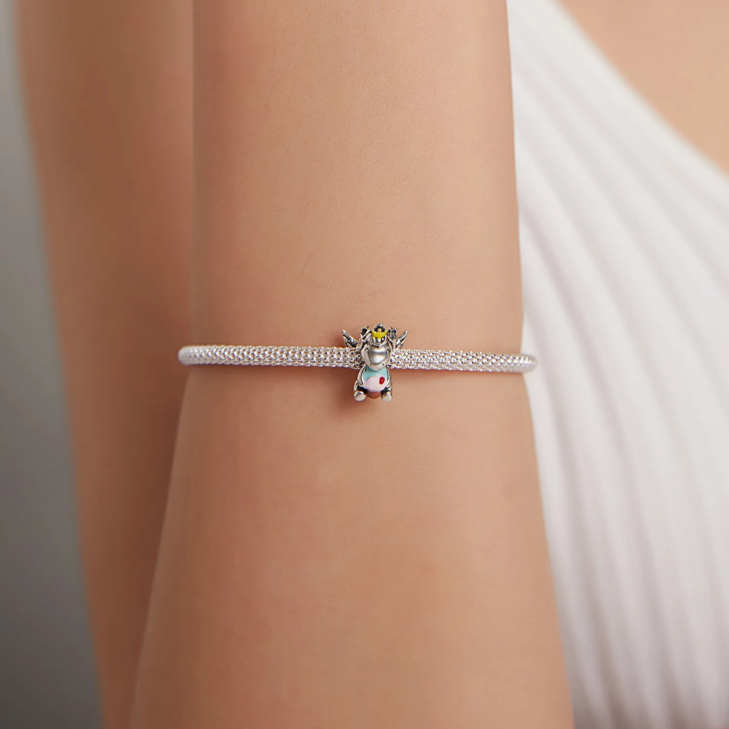 Pandora Style Silver Dessert Unicorn Charm - SCC1872