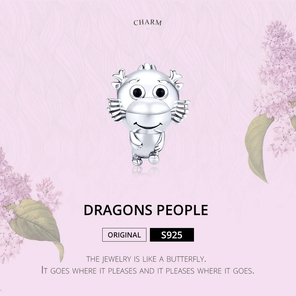 Pandora Style Silver Dragon Baby Charm - SCC1489