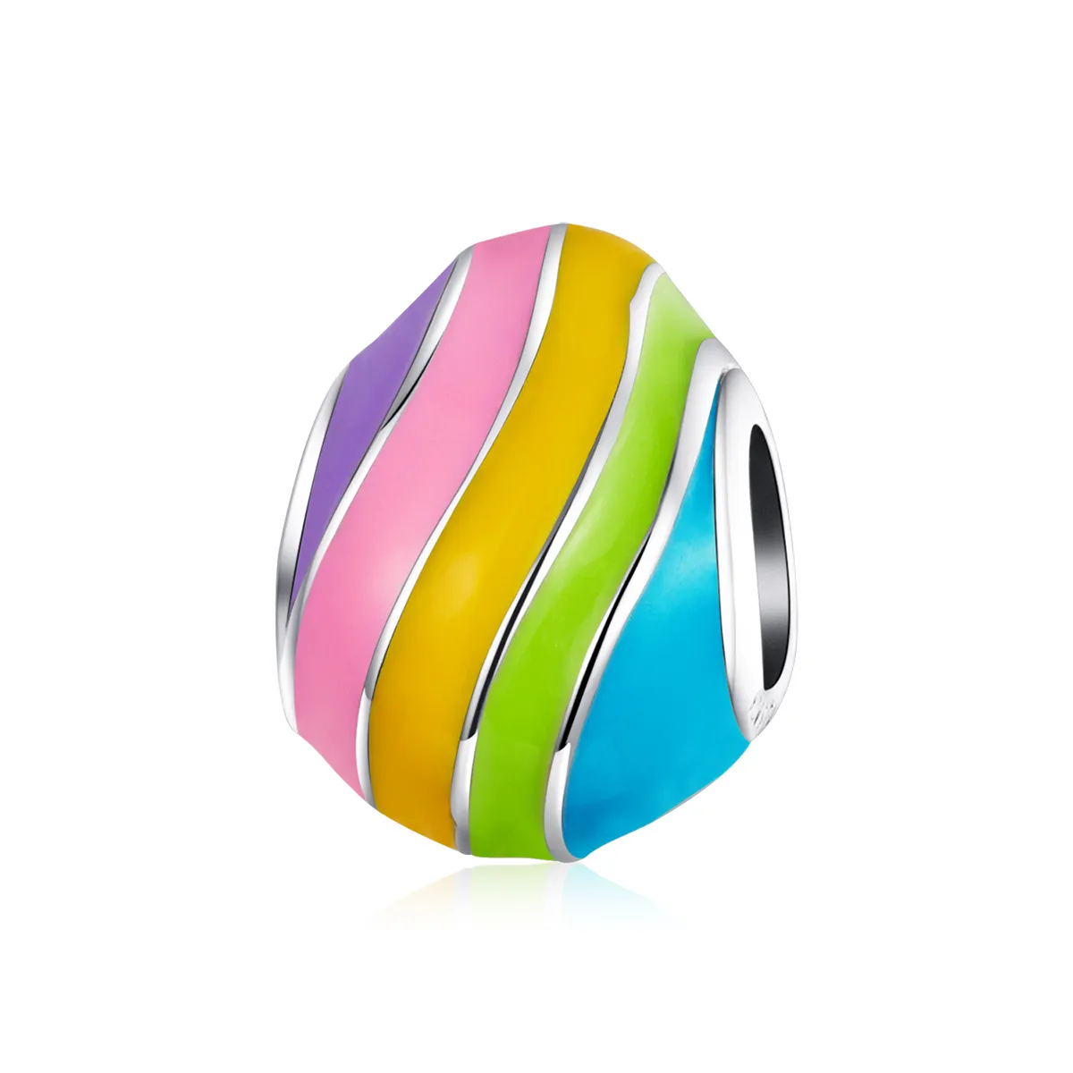 Pandora Style Silver Easter Egg Charm - BSC223