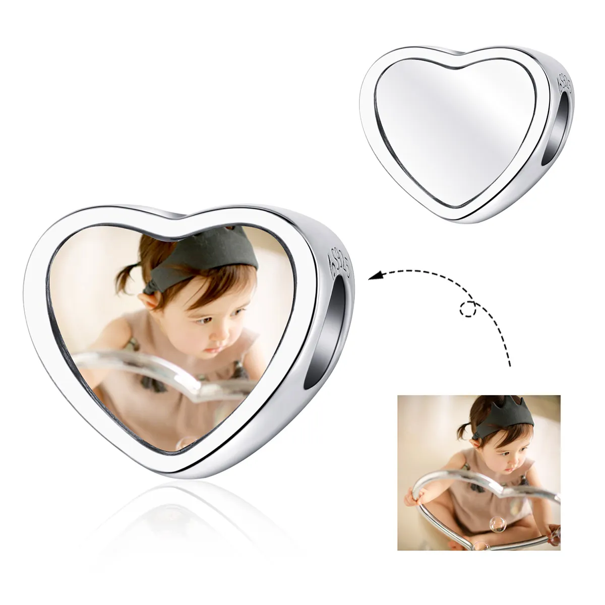 Pandora Style Silver Engraved Charm - BSC103