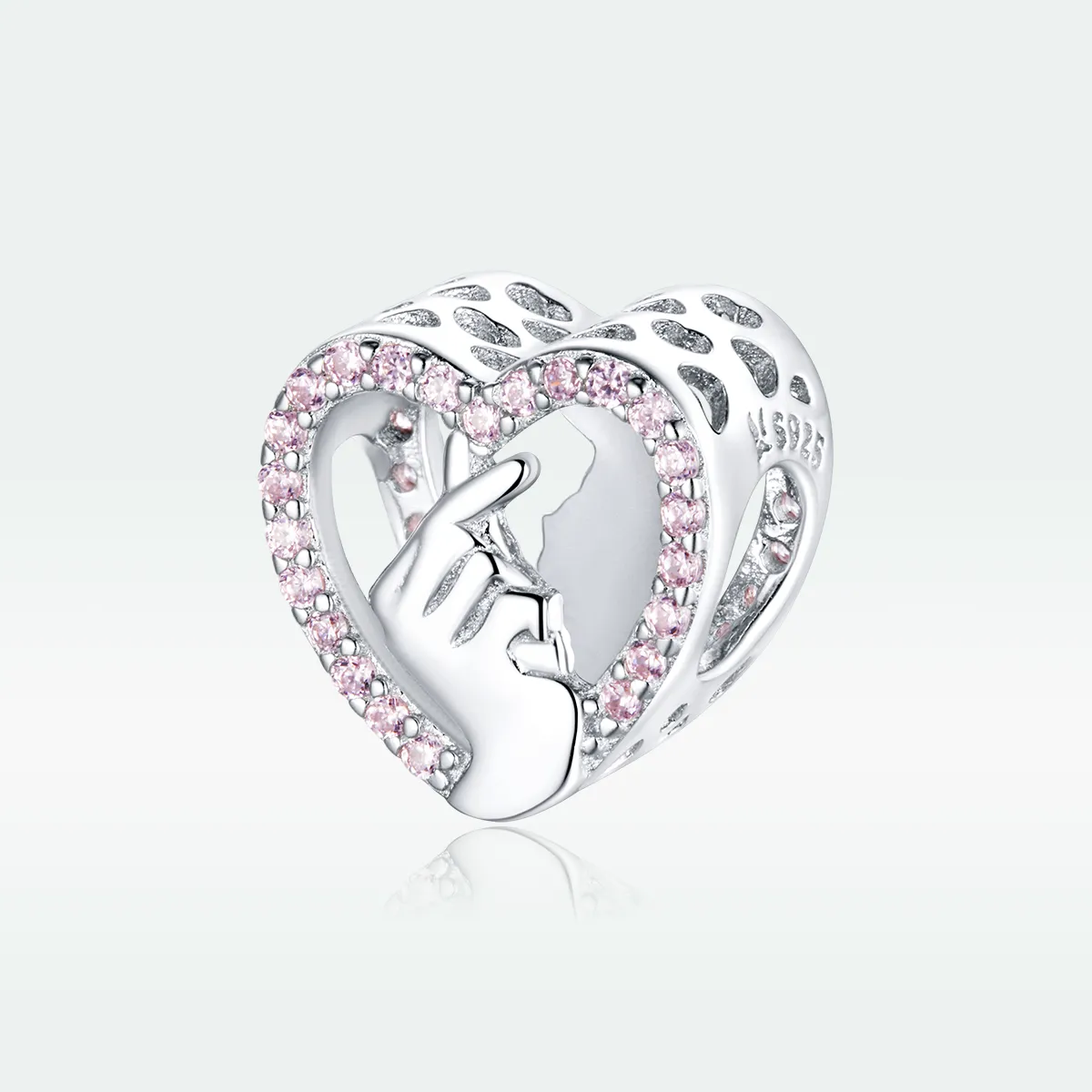 Pandora Style Silver Finger Heart Charm - SCC1690