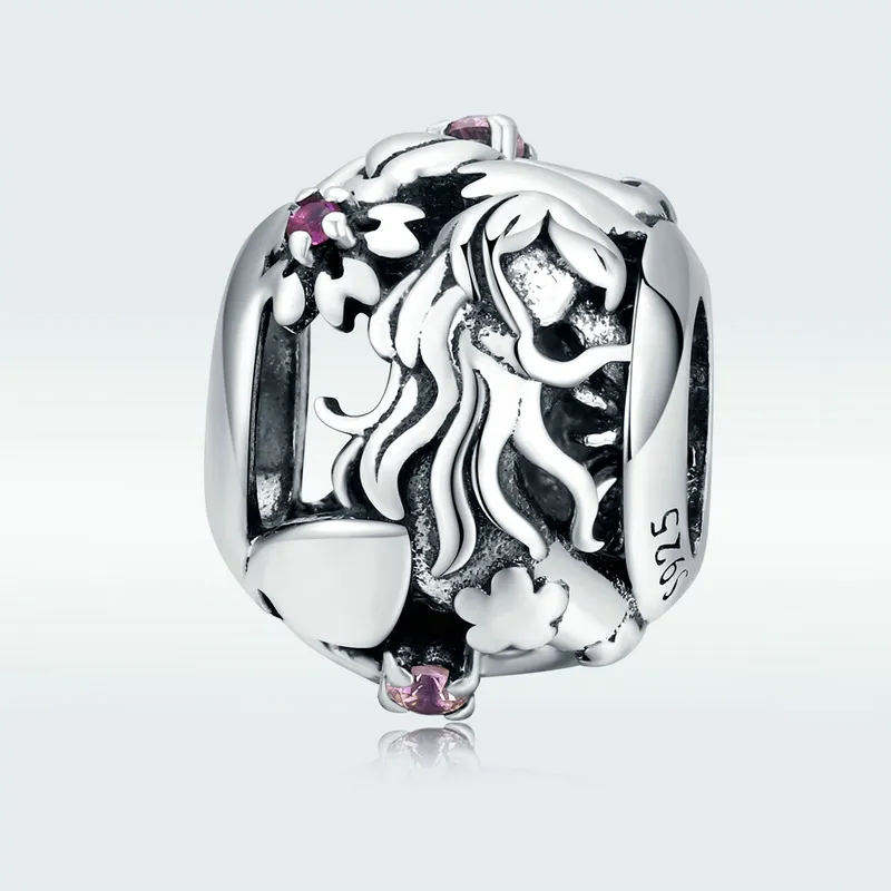 Pandora Style Silver Flower elves Charm - SCC1449