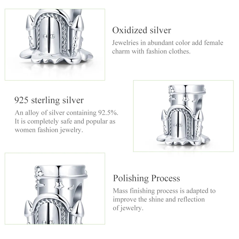 Pandora Style Silver Forest Castle Charm - SCC1866