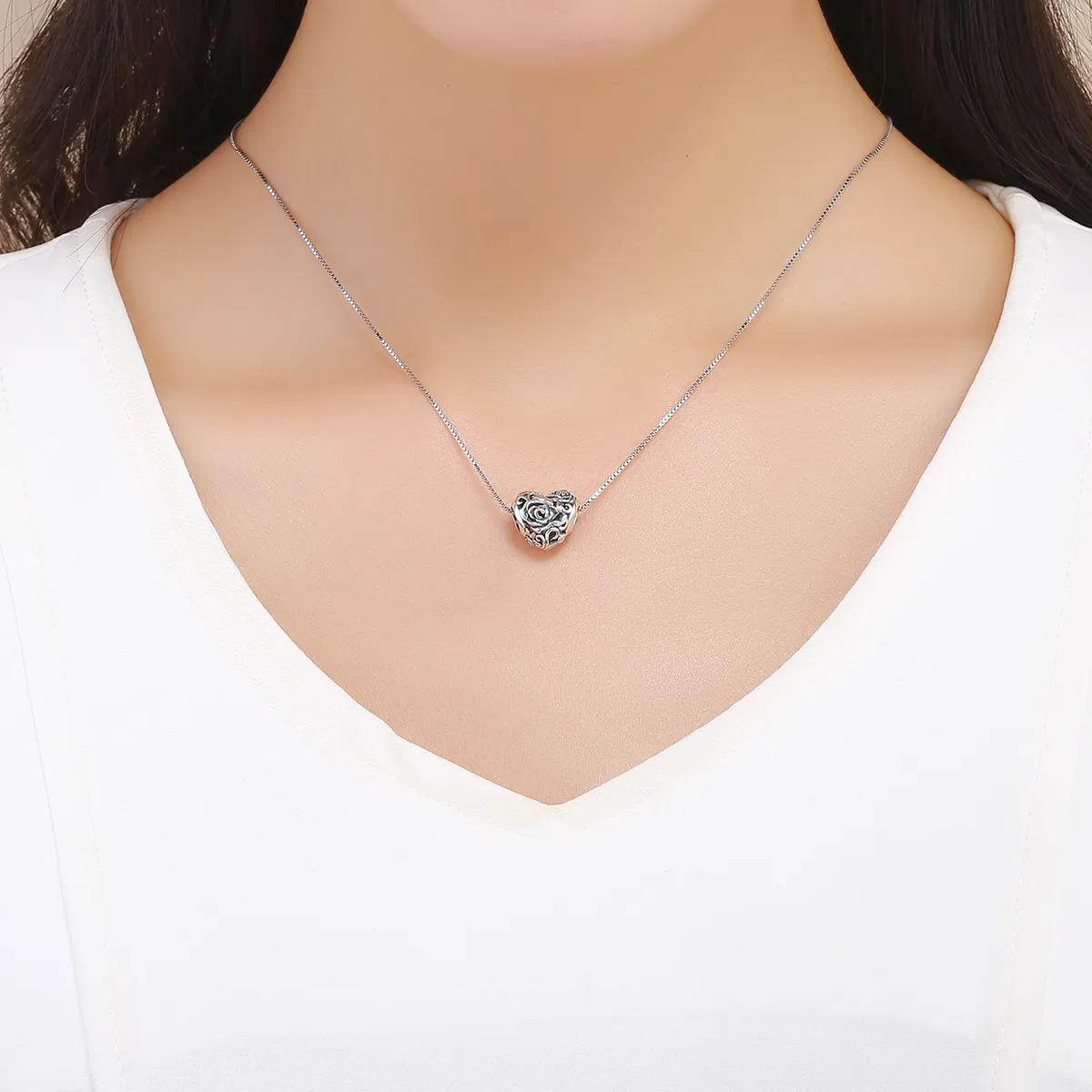 Pandora Style Silver Gentle Rose Charm - SCC790