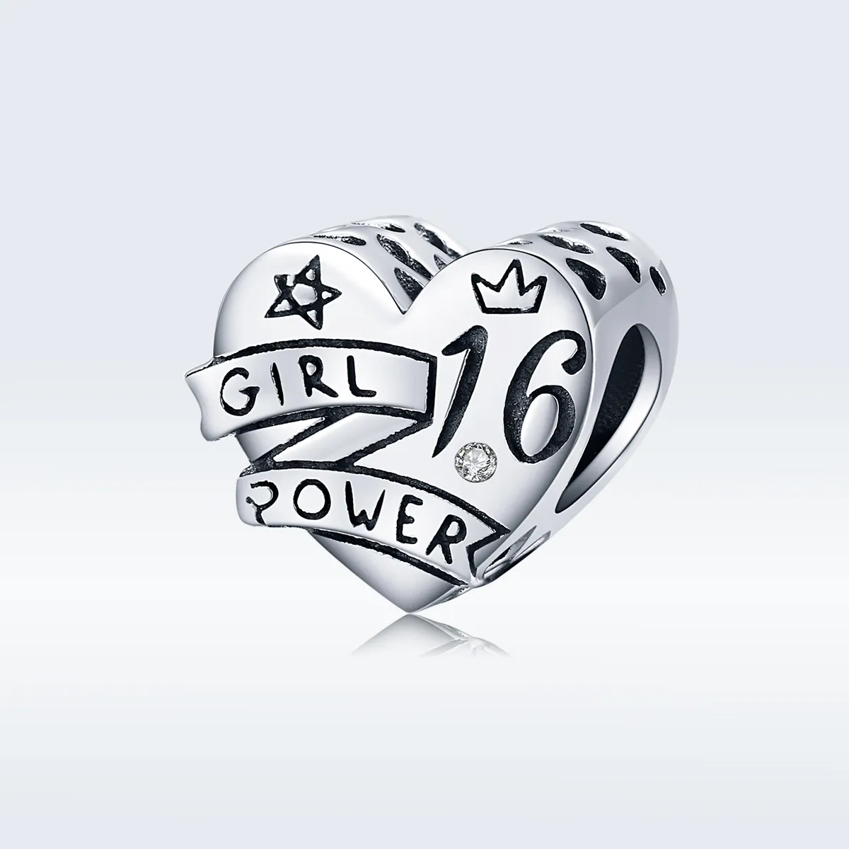 Pandora Style Silver Girl Power Sweet 16 Charm - SCC1437