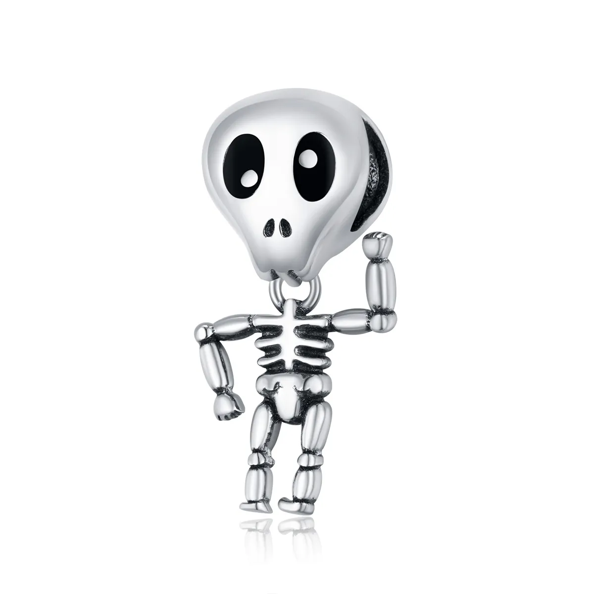 Pandora Style Silver Halloween Skull Man Charm - SCC1617