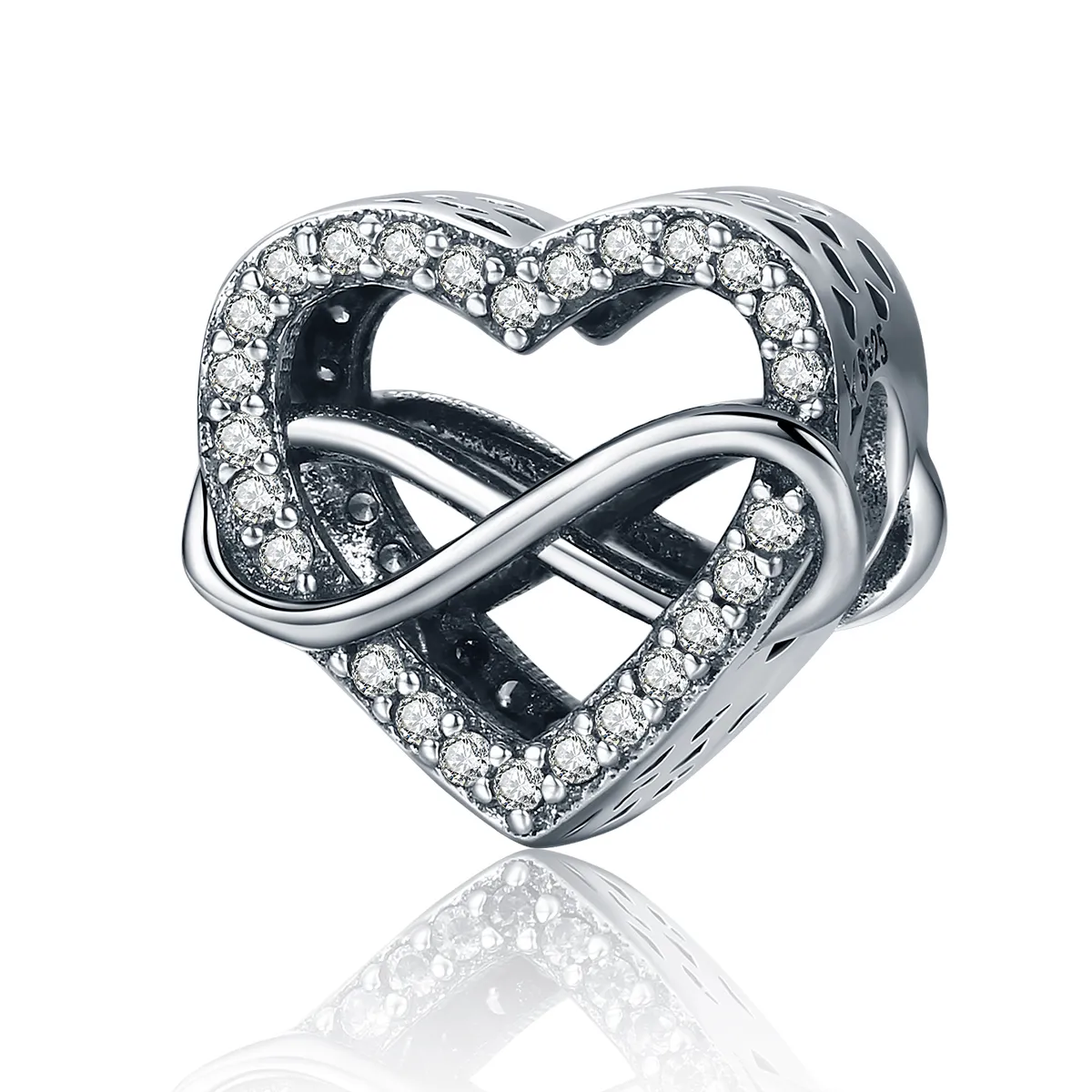 Pandora Style Silver Heart Shape Charm - SCC432