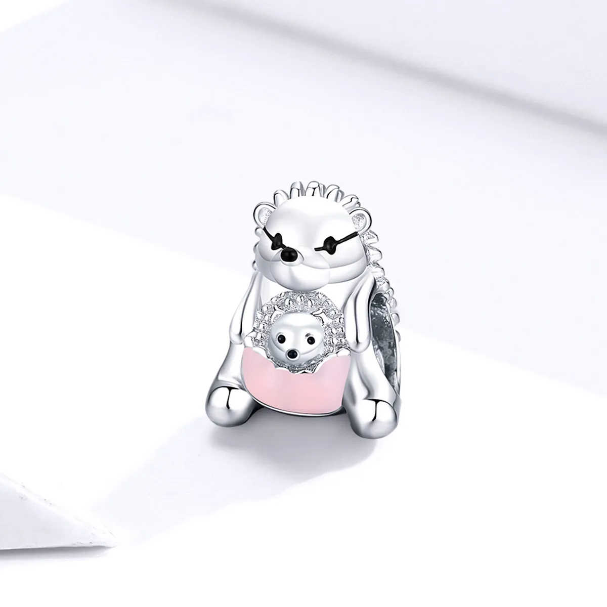 Pandora Style Silver Hedgehog mother and child Charm - BSC239