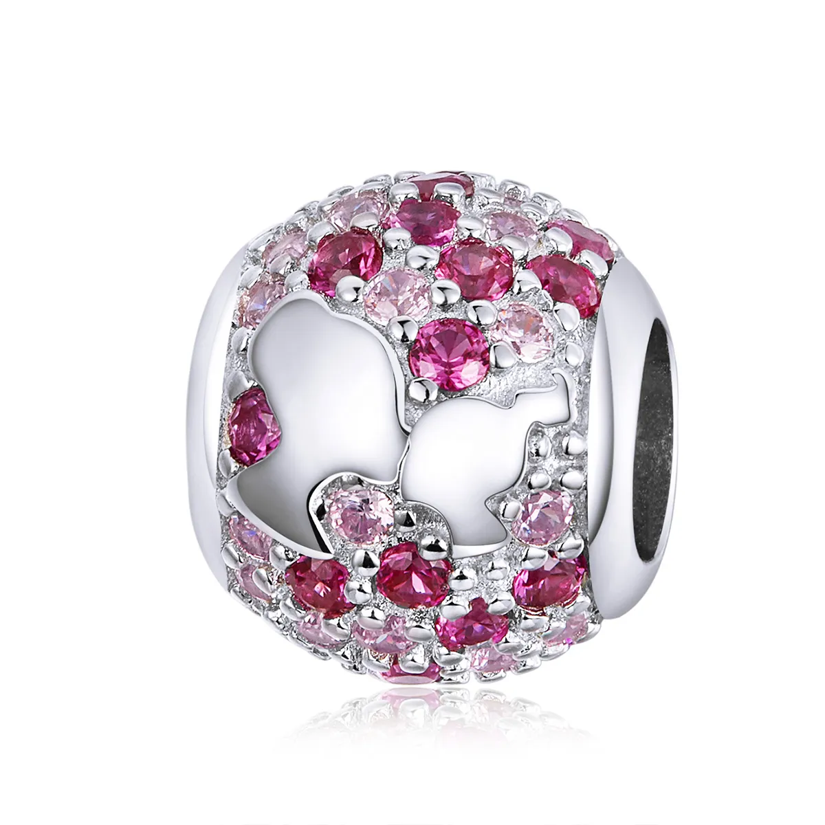 Pandora Style Silver Kiss From Mama Charm - BSC225