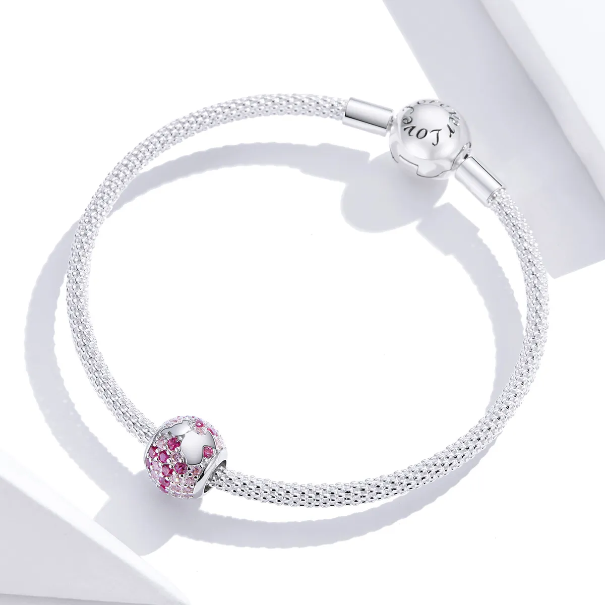 Pandora Style Silver Kiss From Mama Charm - BSC225