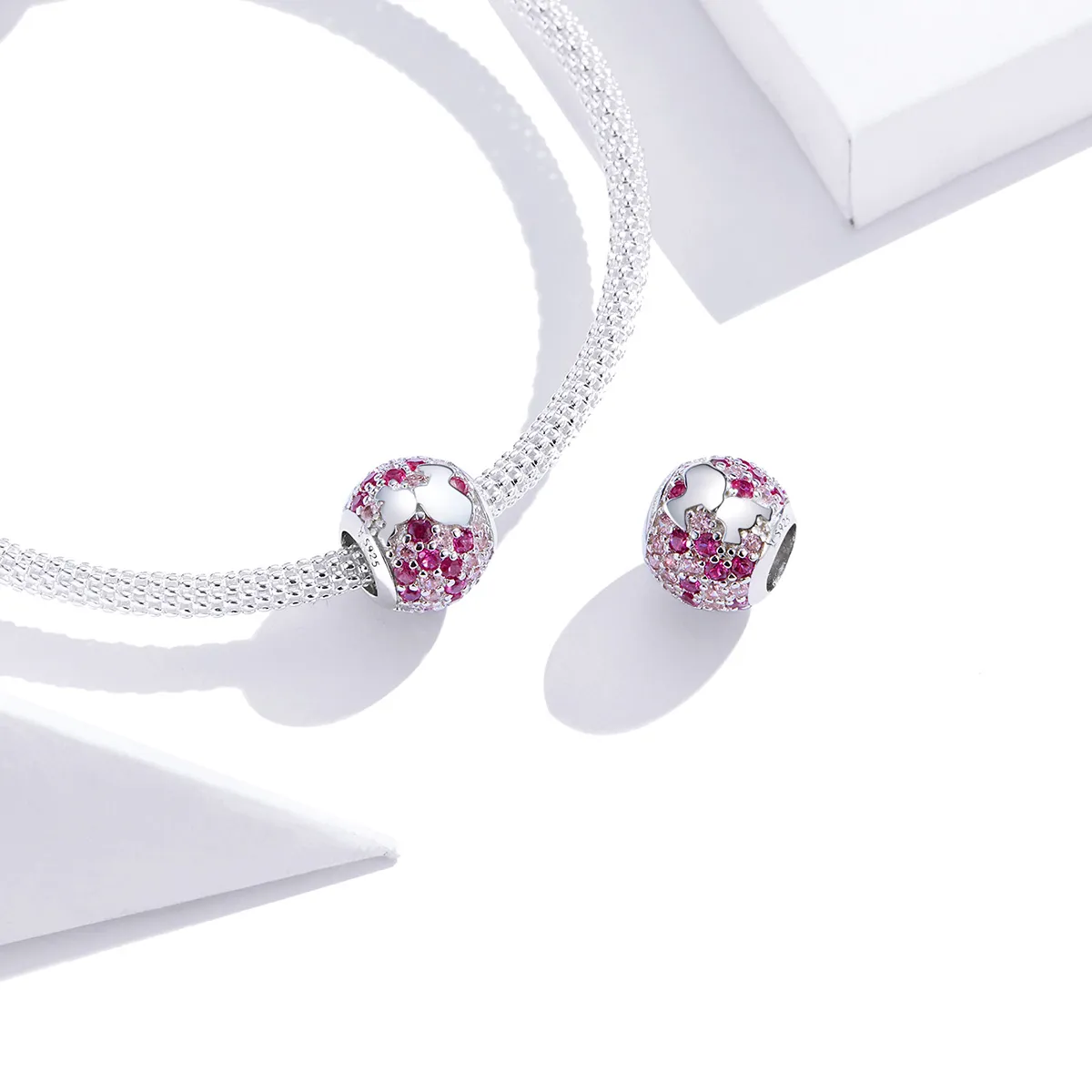 Pandora Style Silver Kiss From Mama Charm - BSC225