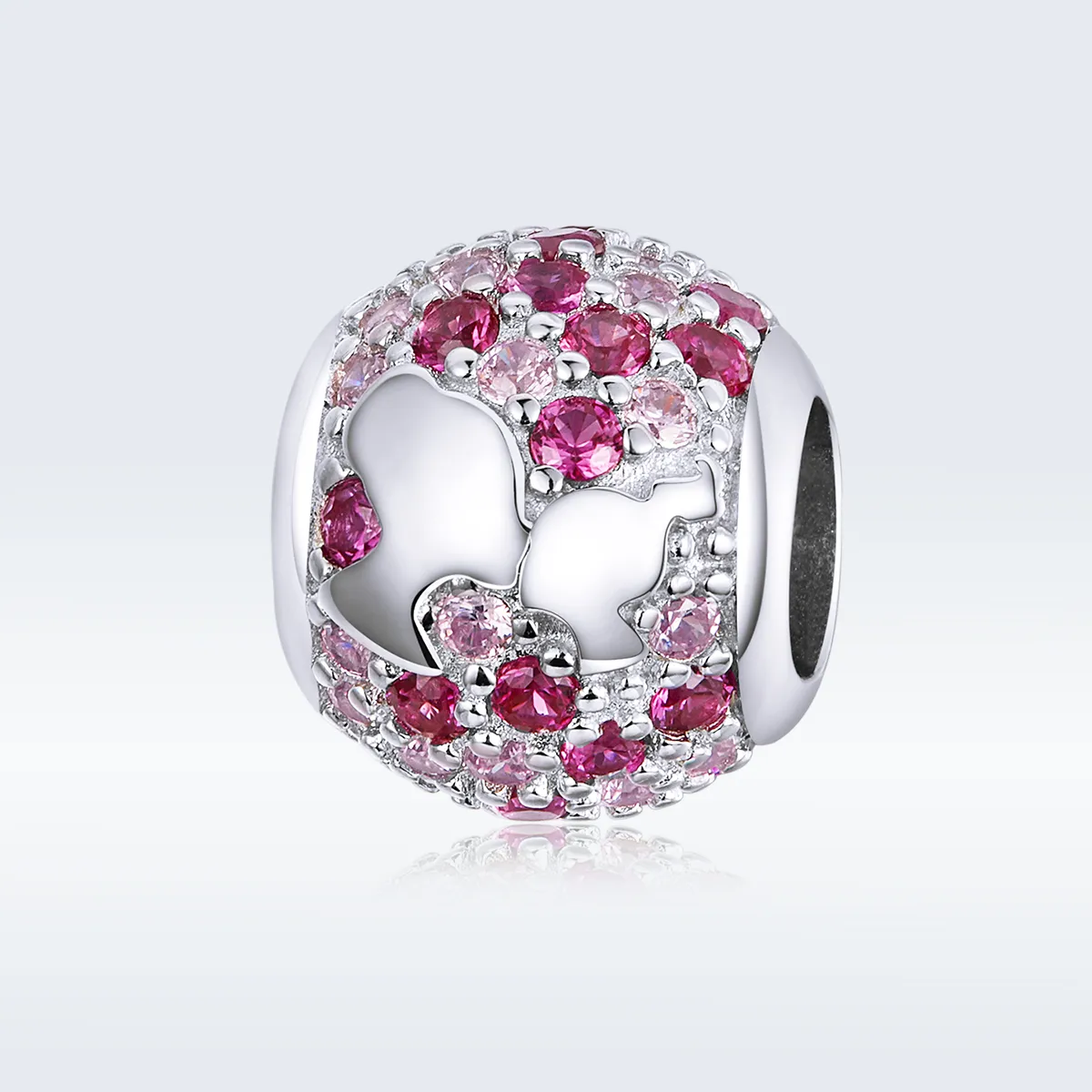 Pandora Style Silver Kiss From Mama Charm - BSC225