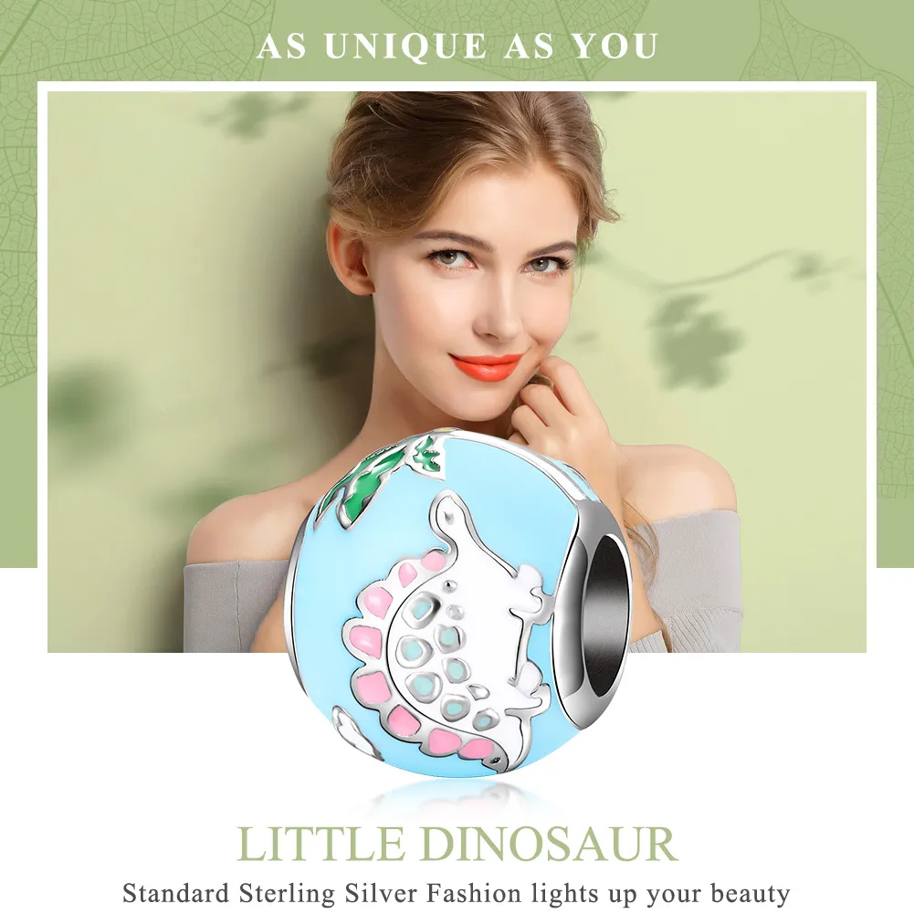 Pandora Style Silver Little Dinosaur Family Charm - SCC909