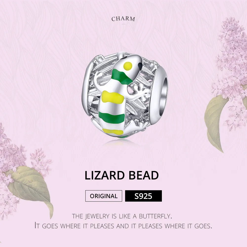 Pandora Style Silver Lizard Charm - BSC199