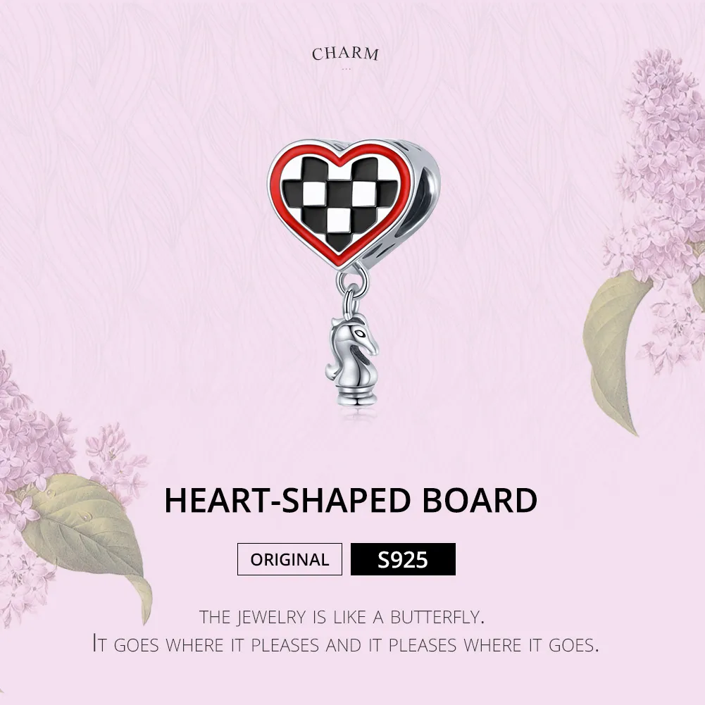 Pandora Style Silver Love Chess Charm - SCC1833
