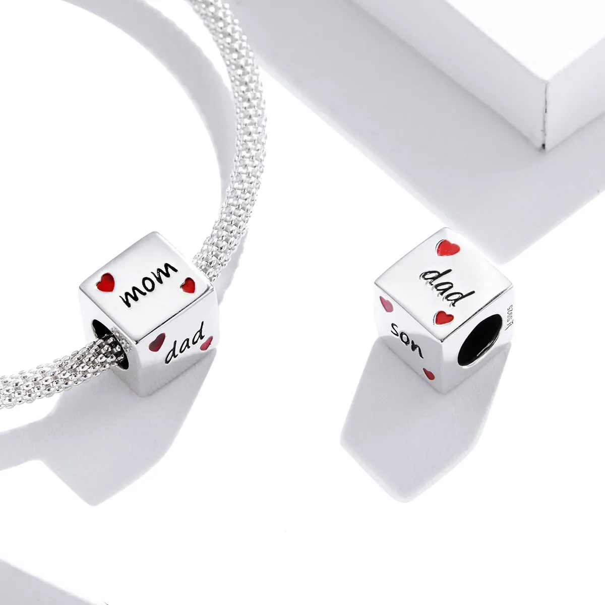 Pandora Style Silver Love Family Dice Charm - SCC1672