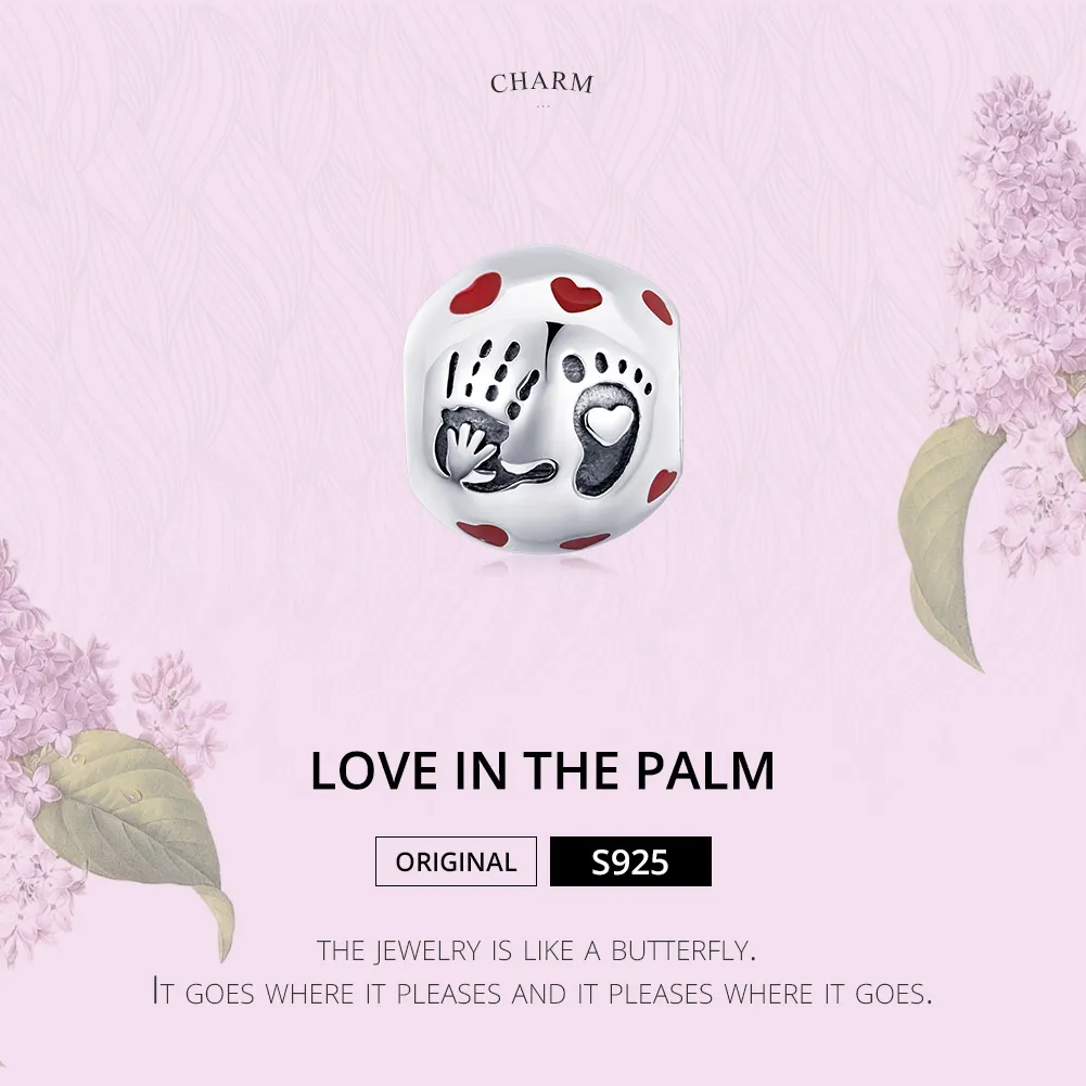 Pandora Style Silver Love In The Palm Charm - SCC1827