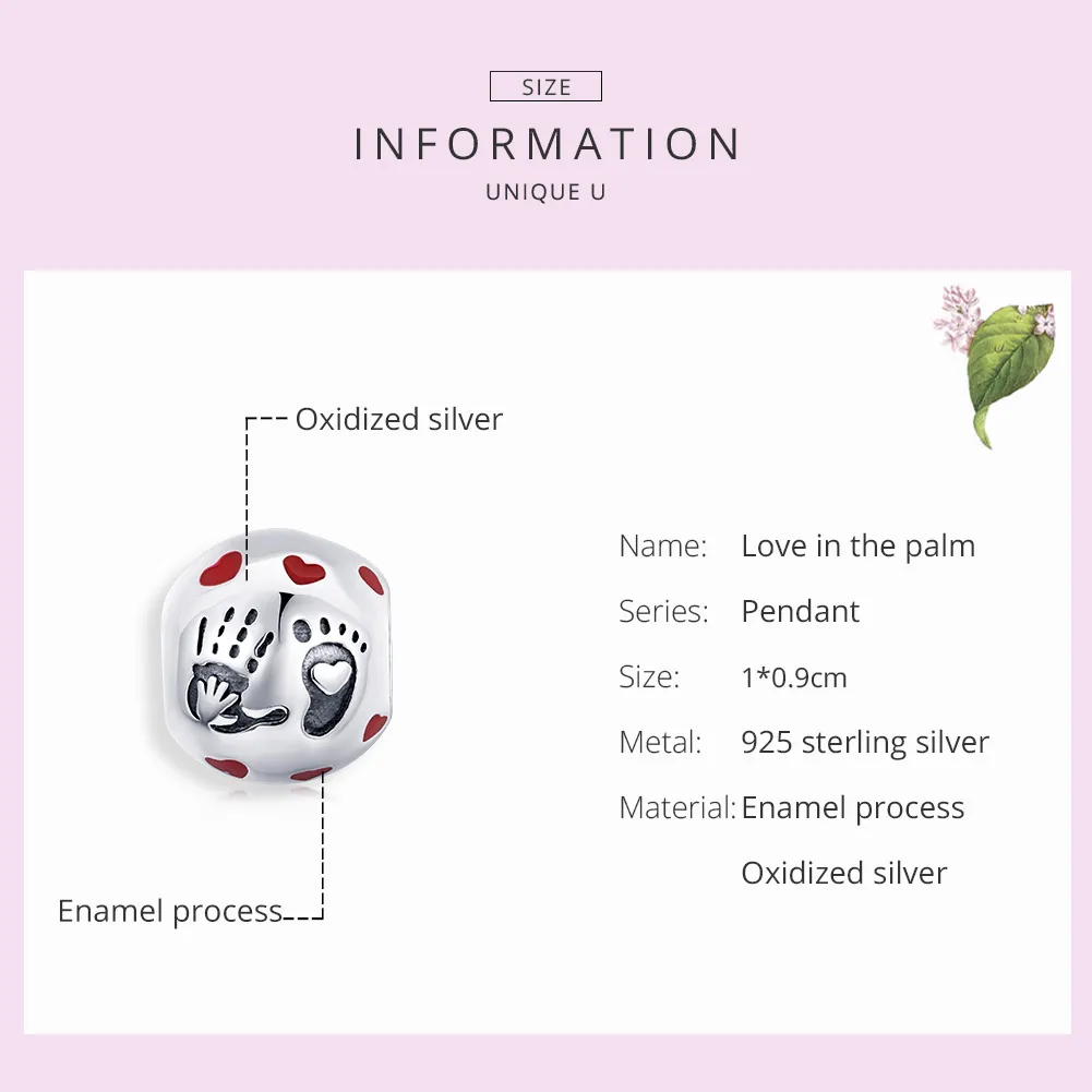 Pandora Style Silver Love In The Palm Charm - SCC1827