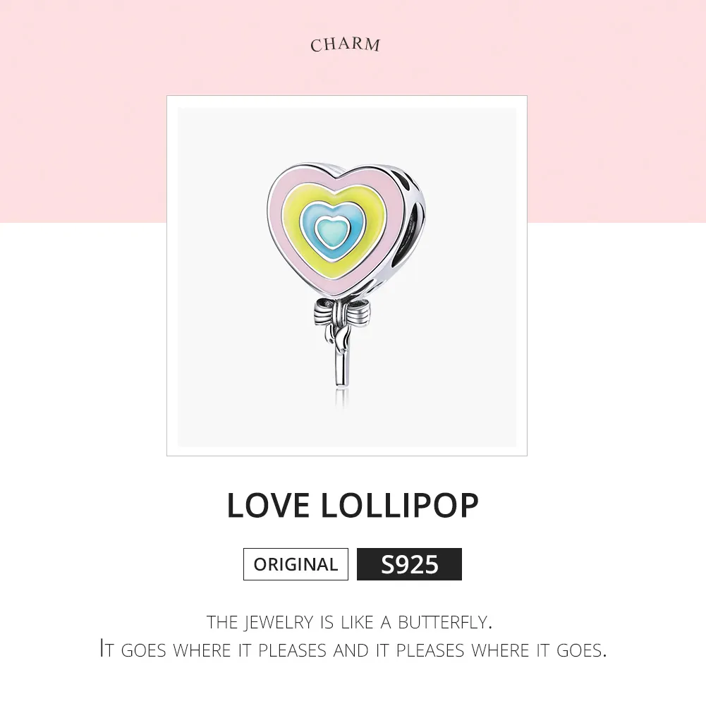 Pandora Style Silver Love Lollipop Charm - SCC1746