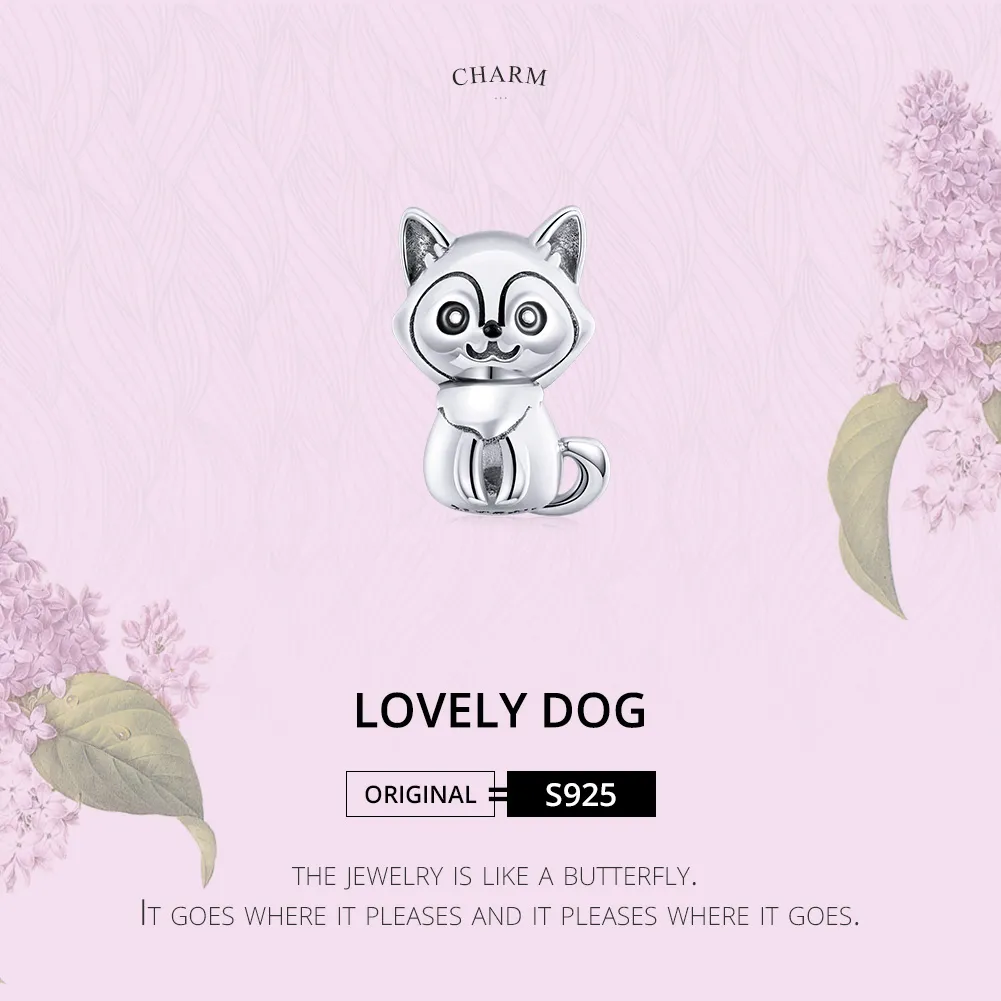 Pandora Style Silver Lovely Dog Charm - SCC1829