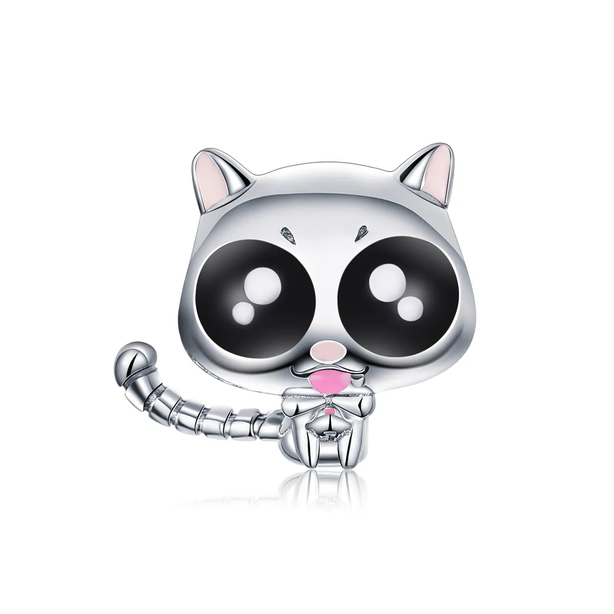 Pandora Style Silver Lucky Kitty Cat Charm - BSC055