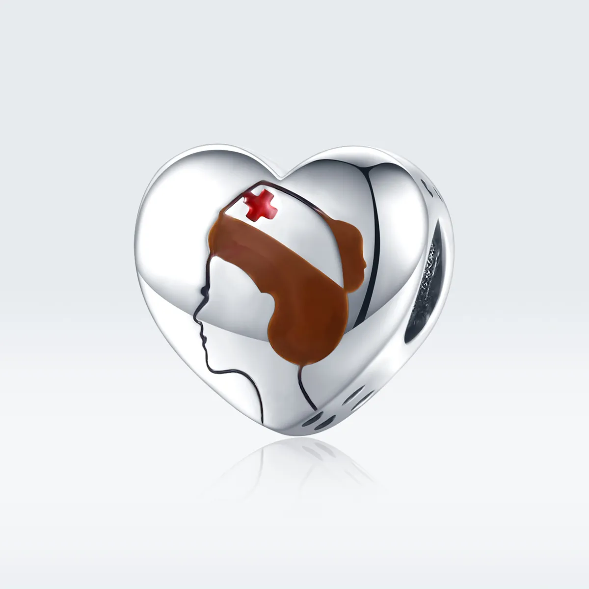 Pandora Style Silver Medical Angel In White Nurse Charm - SCC1547