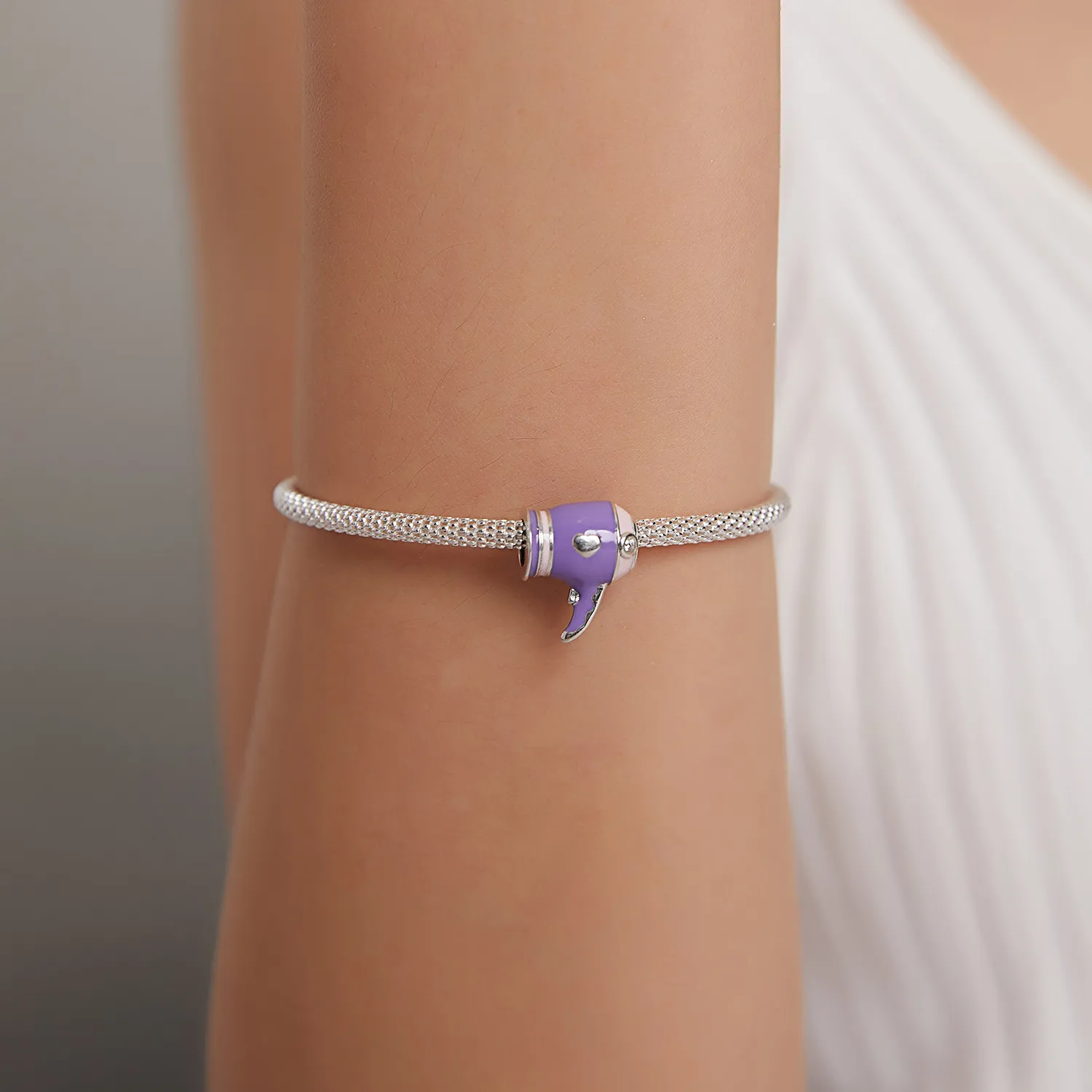 Pandora Style Silver Mini Hair Dryer Charm - SCC1865