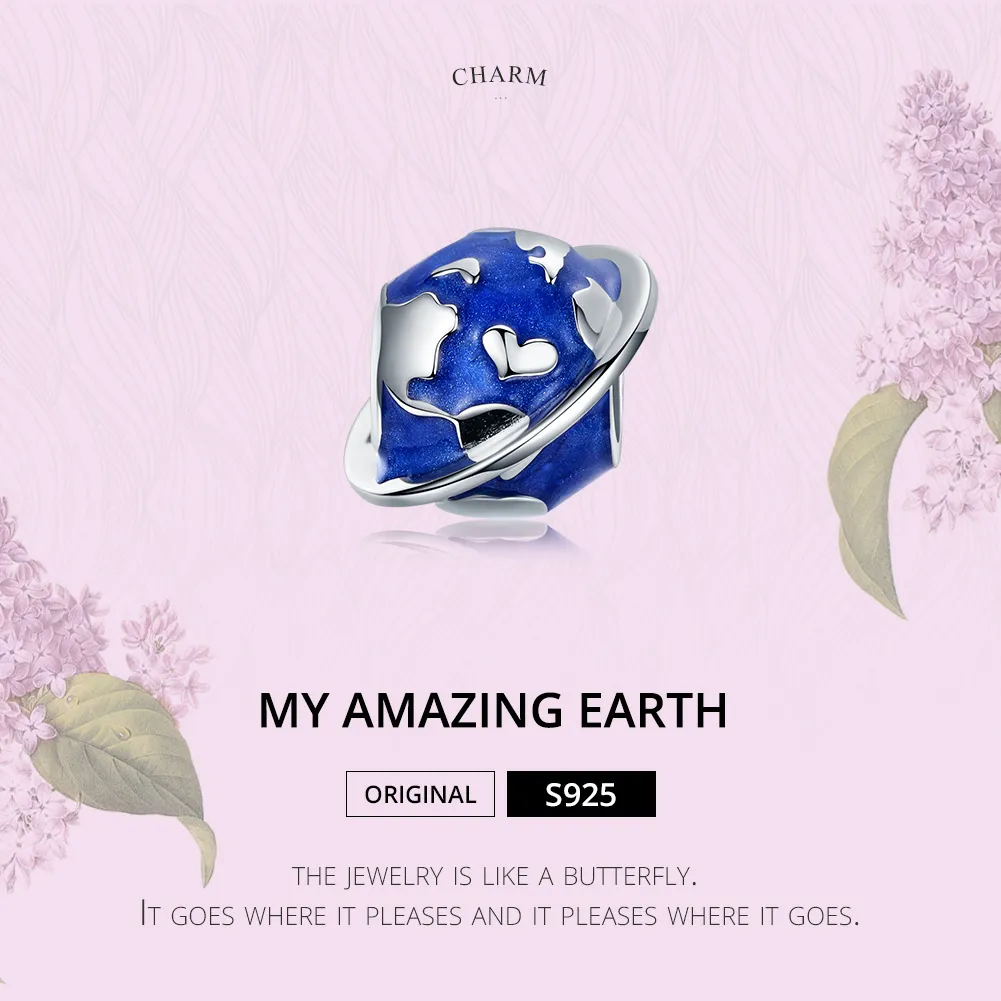 Pandora Style Silver My Amazing Earth Charm - BSC162