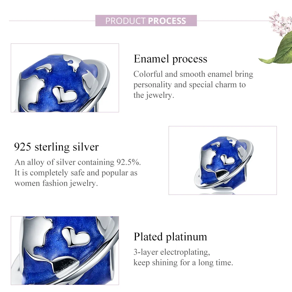 Pandora Style Silver My Amazing Earth Charm - BSC162