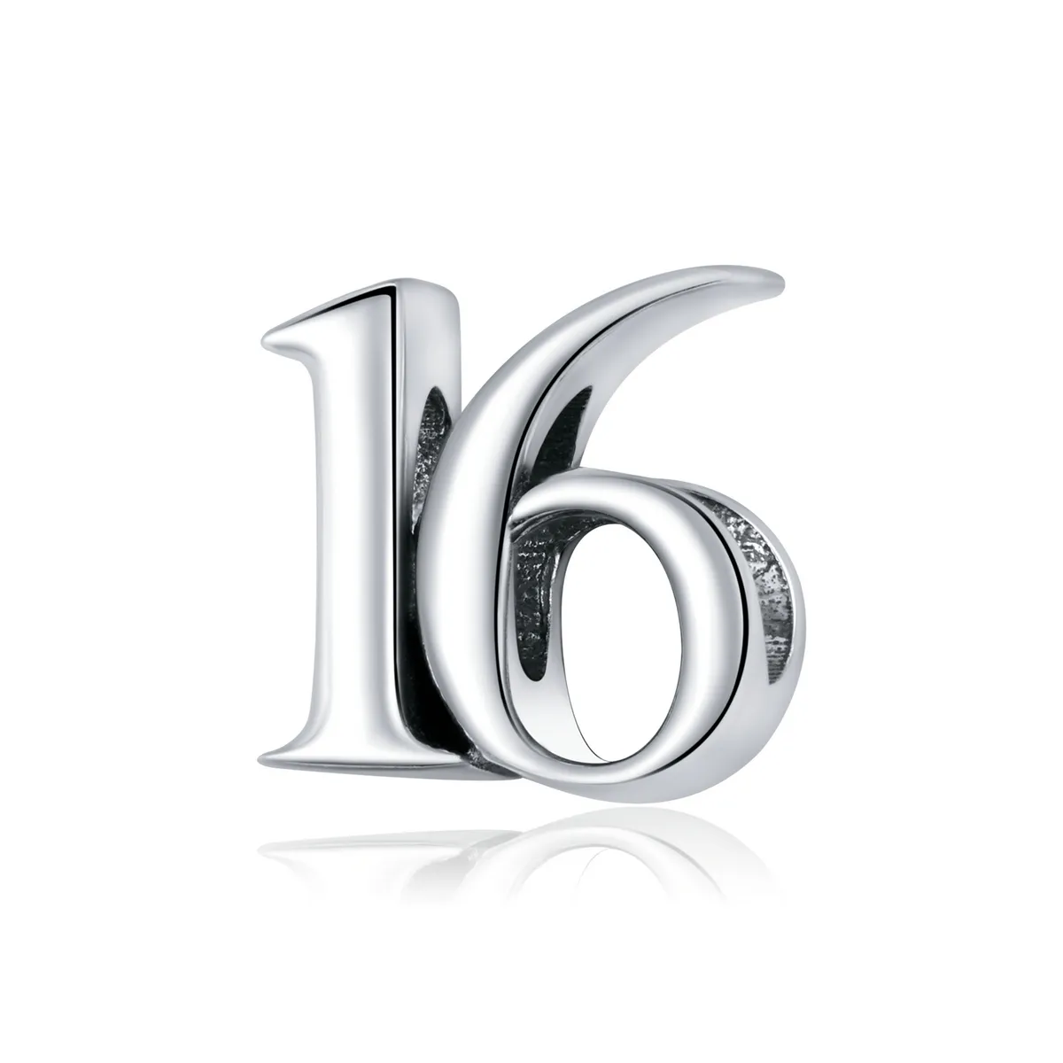 Pandora Style Silver Number 16 Charm - SCC1624