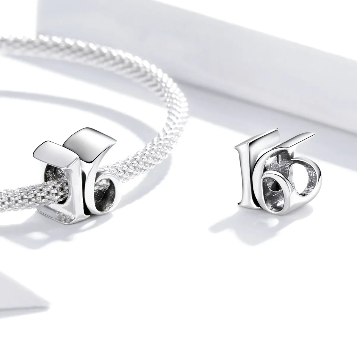 Pandora Style Silver Number 16 Charm - SCC1624