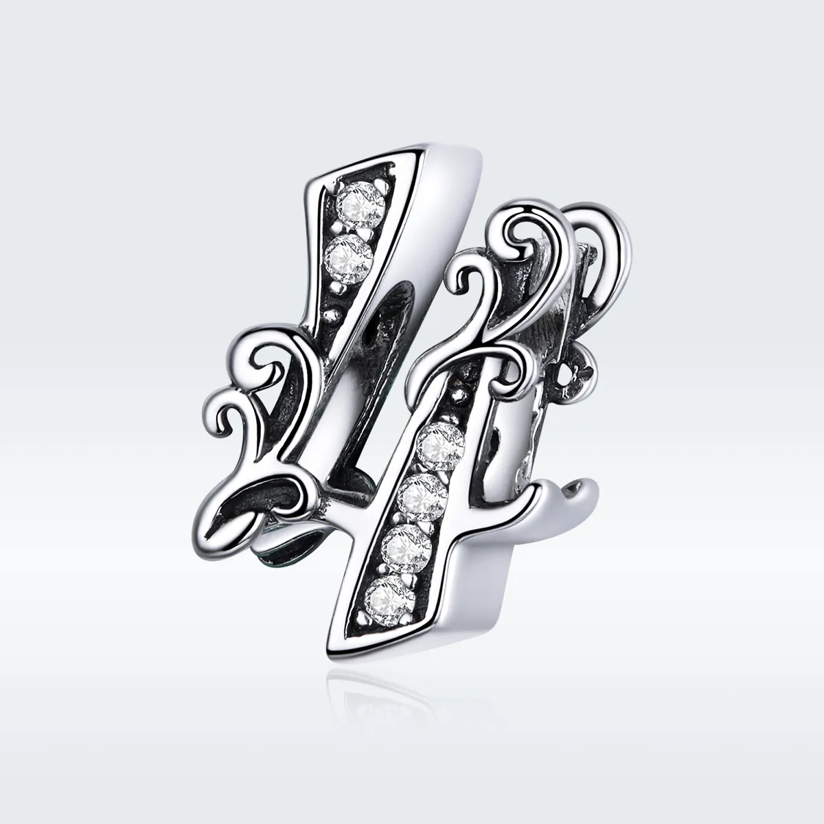 Pandora Style Silver Number 4 Charm - SCC1418-4