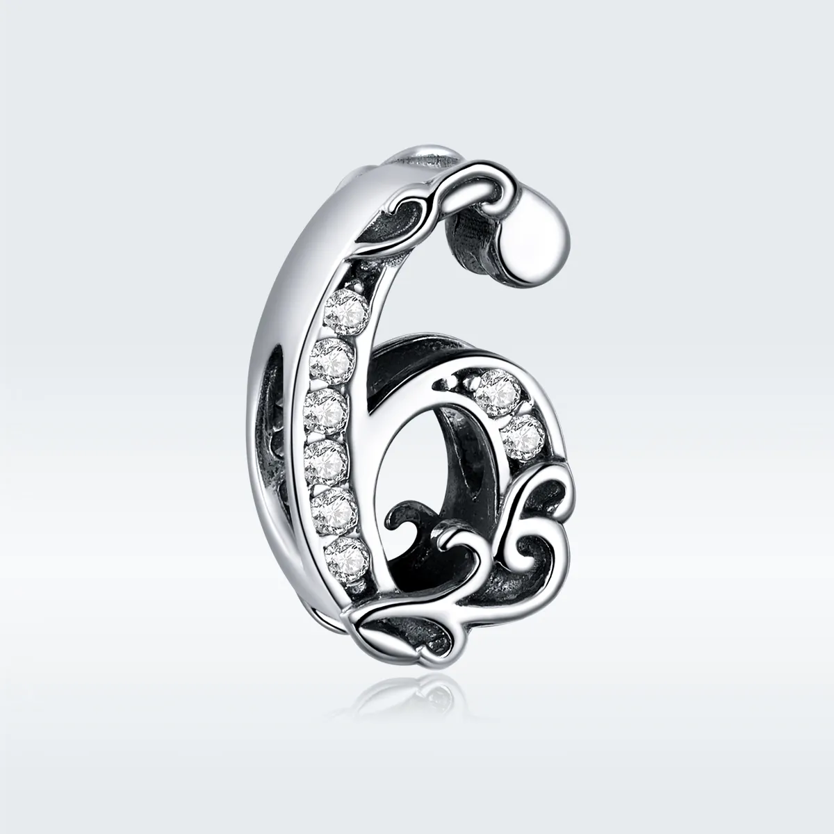 Pandora Style Silver Number 6 Charm - SCC1418-6
