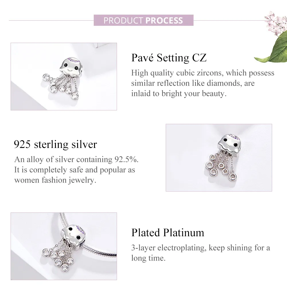 Pandora Style Silver Octopus Charm - BSC081