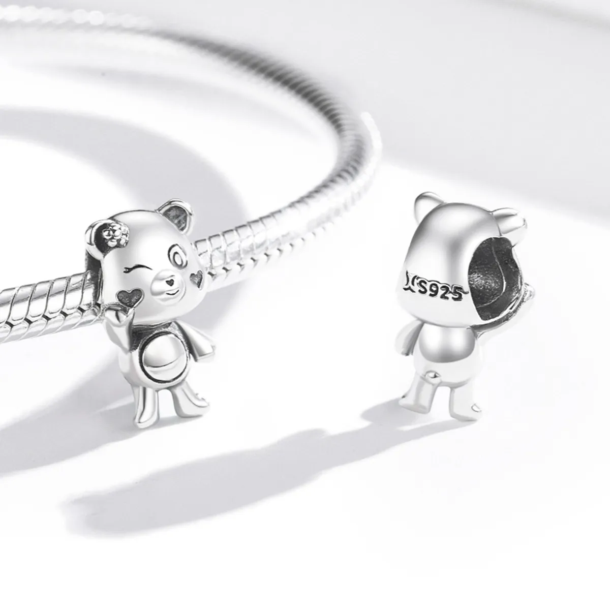 Pandora Style Silver Playful Bear Charm - SCC1870