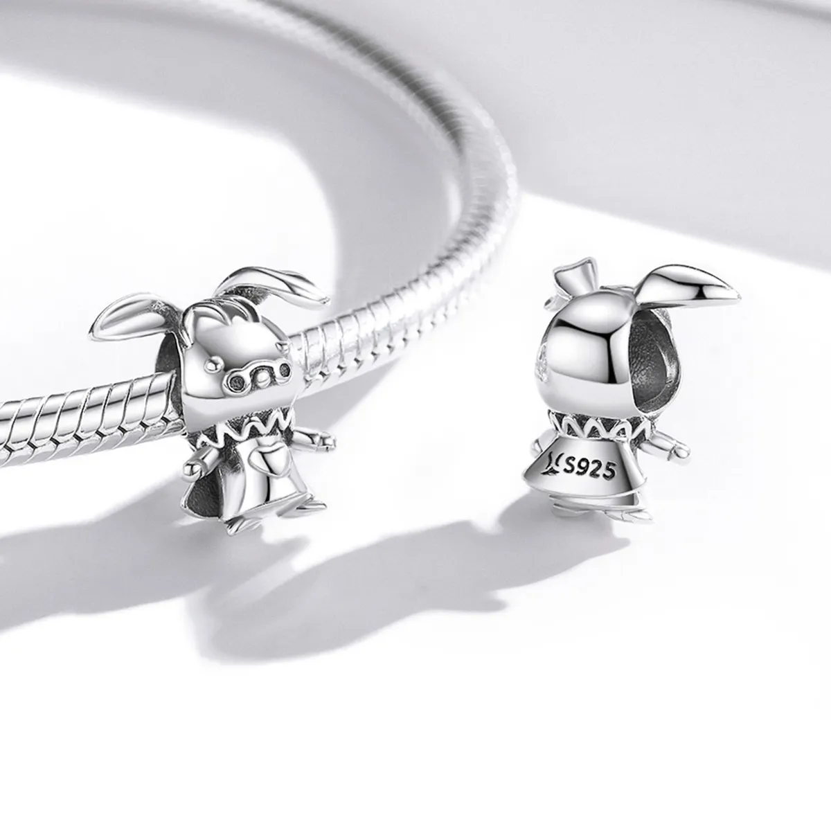 Pandora Style Silver Playful Rabbit Charm - SCC1867