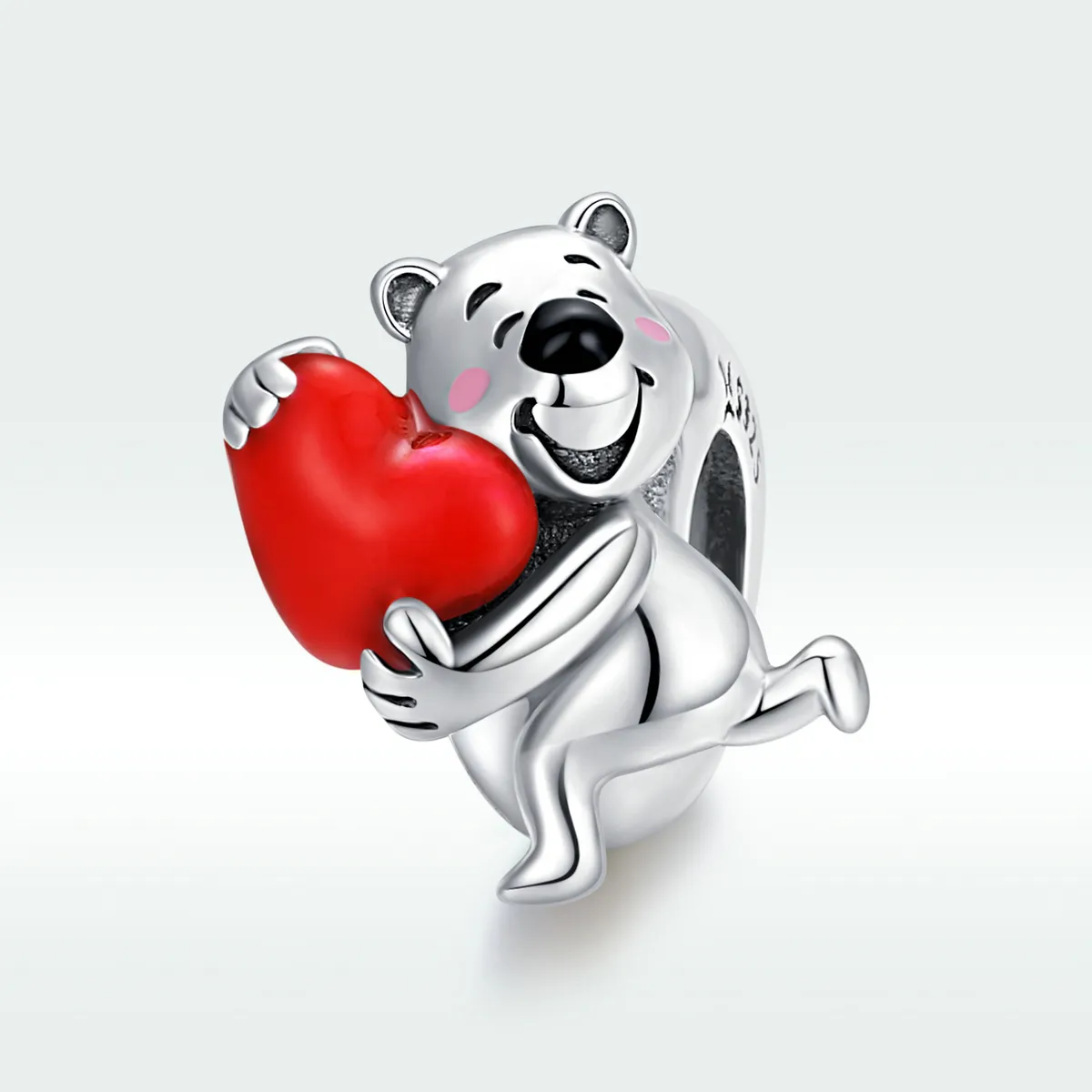 Pandora Style Silver Polar Bear With Heart Charm - SCC1610