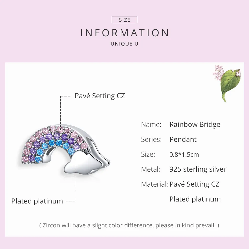 Pandora Style Silver Rainbow Bridge Charm - SCC1788