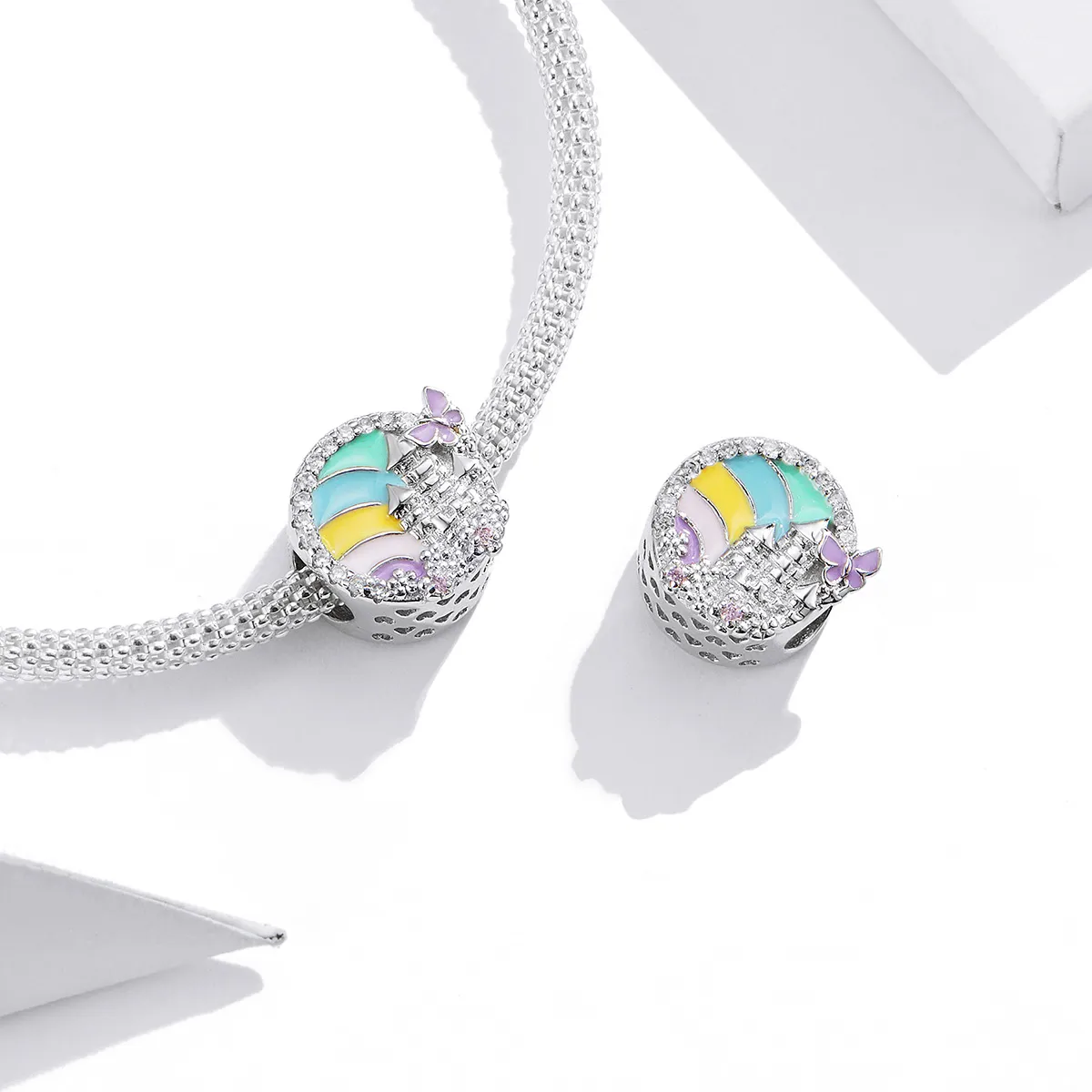Pandora Style Silver Rainbow Castle Charm - SCC1585